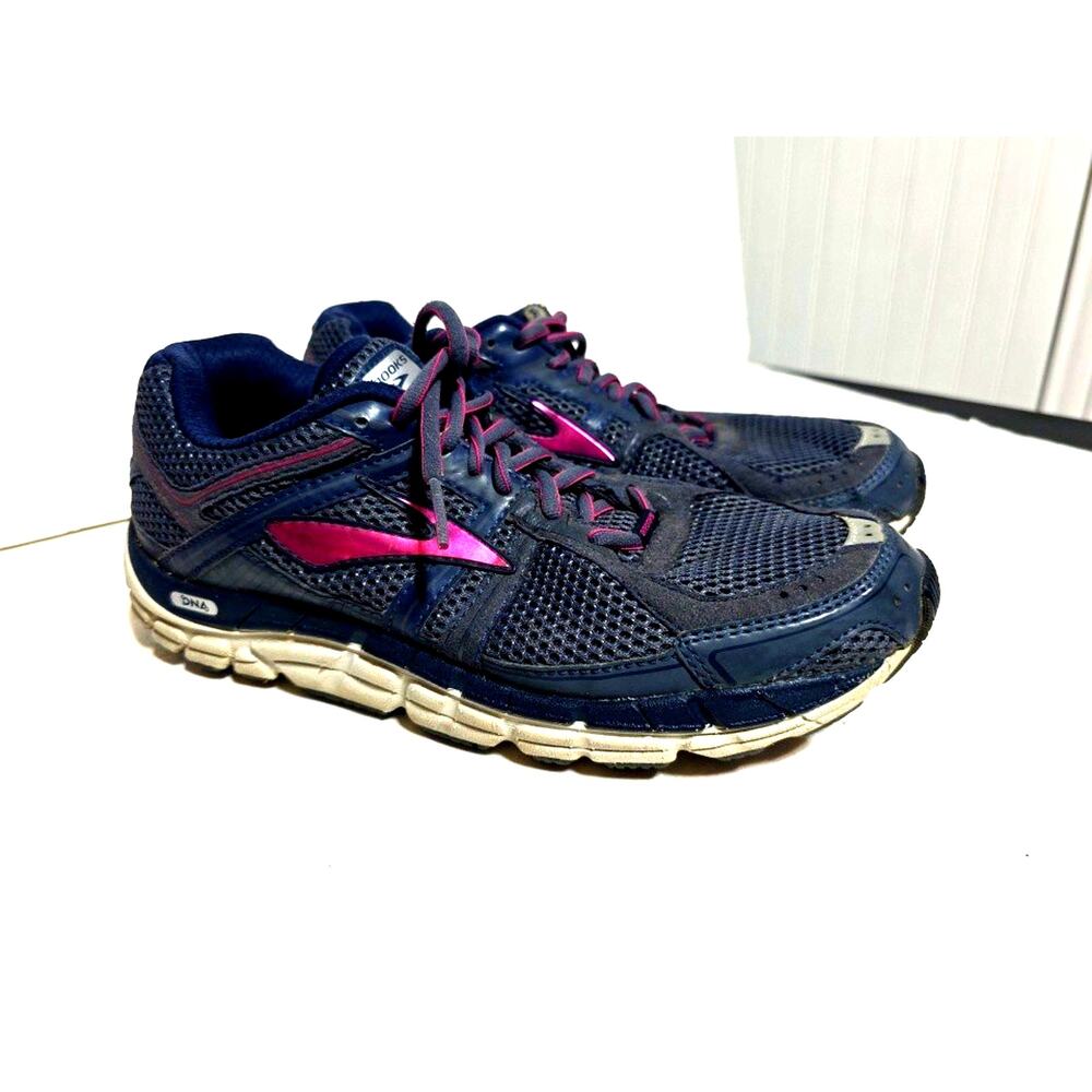 Brooks Addiction A 12 Running Shoes Navy Blue Pink Purple Women's Size 11